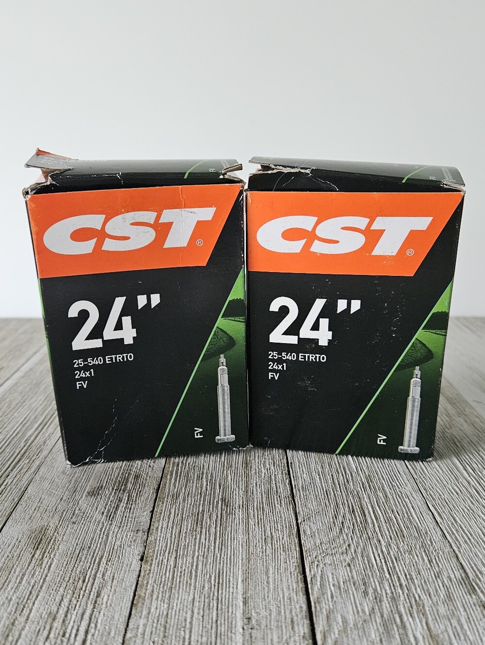 CST 24" 25-540 ETRTO 24x1" FV Bicycle Wheelchair Inner Tubes (2-Pack) Open Box,